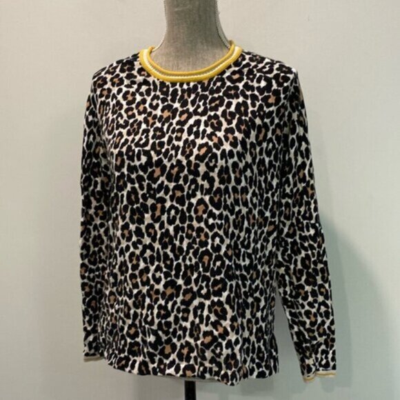 Olsen Leopard print long sleeve sweater Medium pullover - Picture 4 of 16